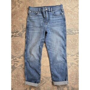 J.Crew Classic Straight Jeans Women 28 Blue Medium Wash High Rise Cropped Denim